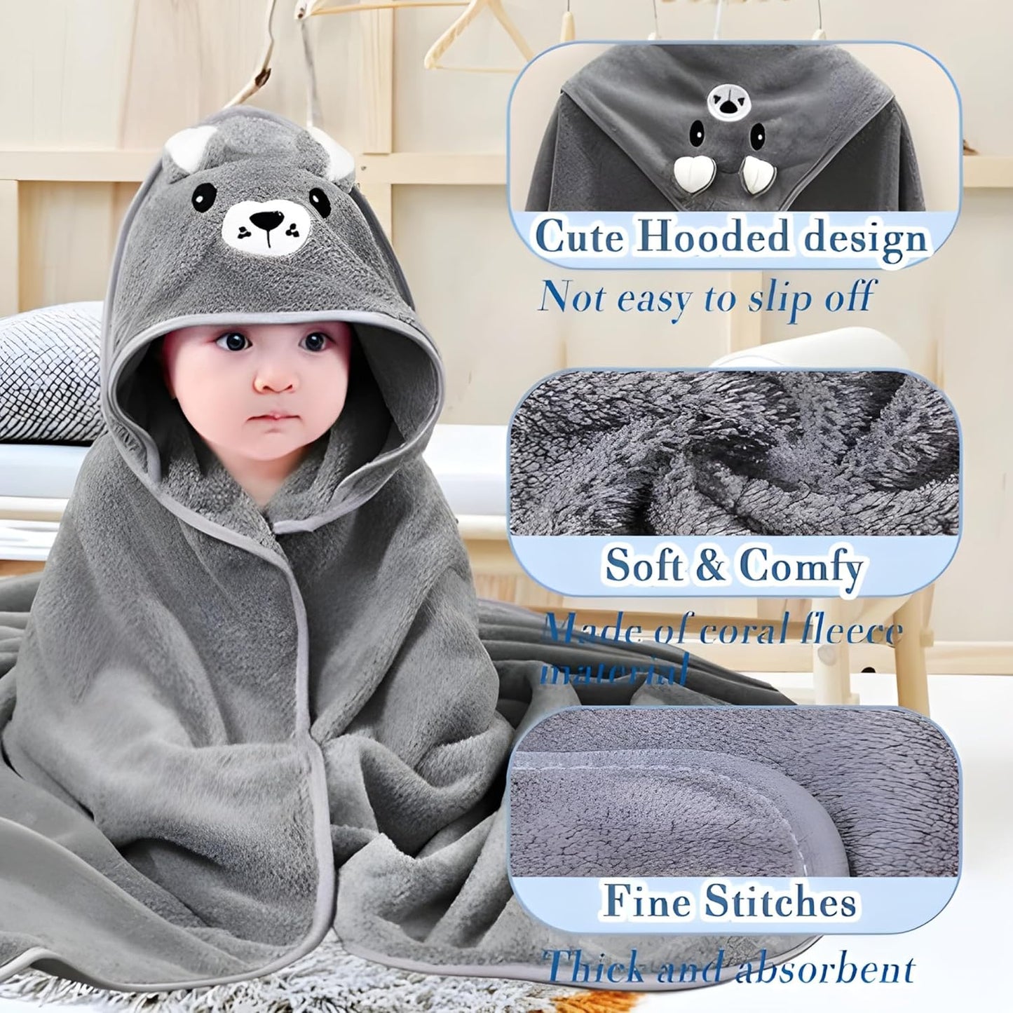 Maame Kids Cotton Bath Towel – 350 GSM, Ultra Soft & Absorbent