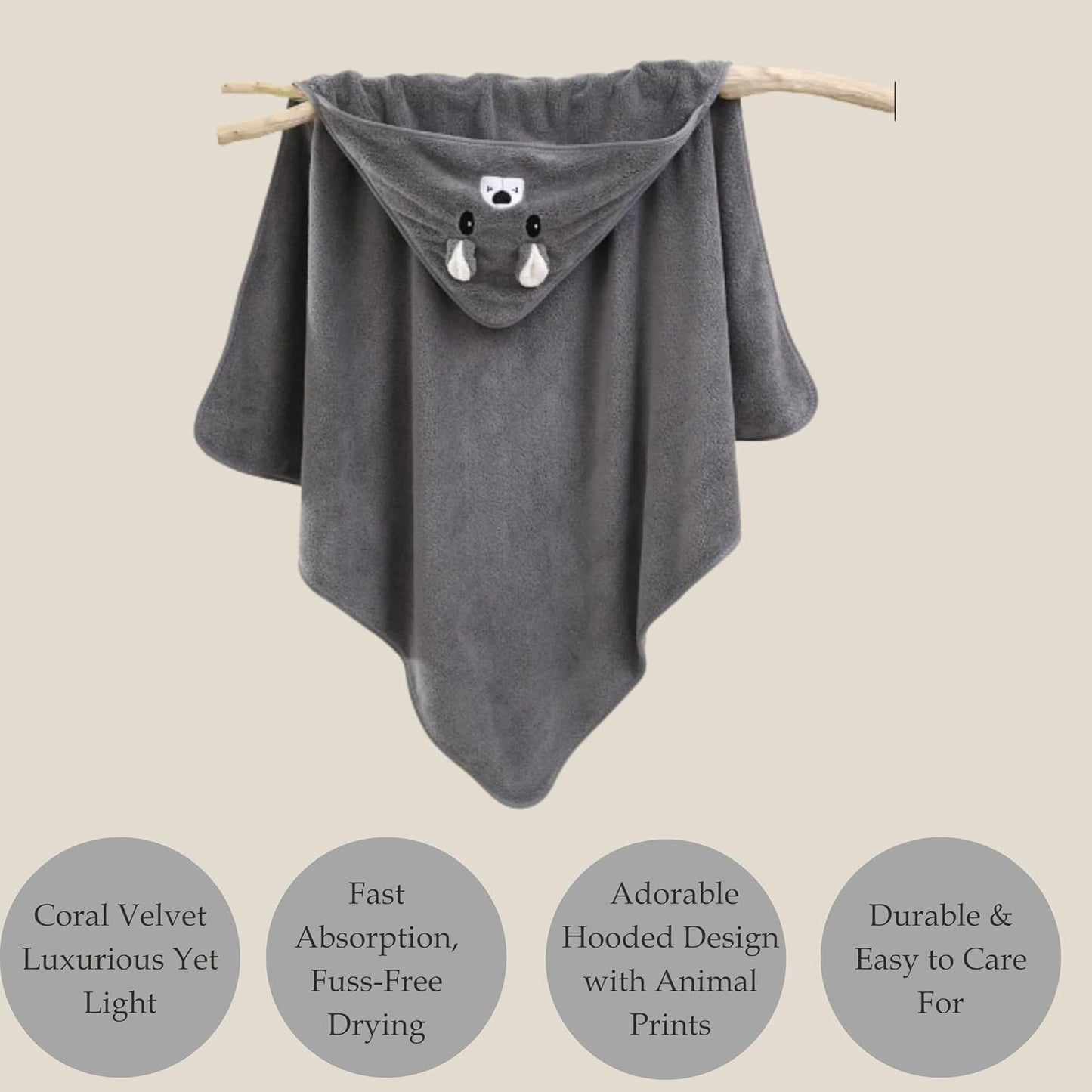 Maame Kids Cotton Bath Towel – 350 GSM, Ultra Soft & Absorbent